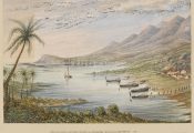 This watercolour shows the navy being used to put down a violent rising by slaves in Jamaica.